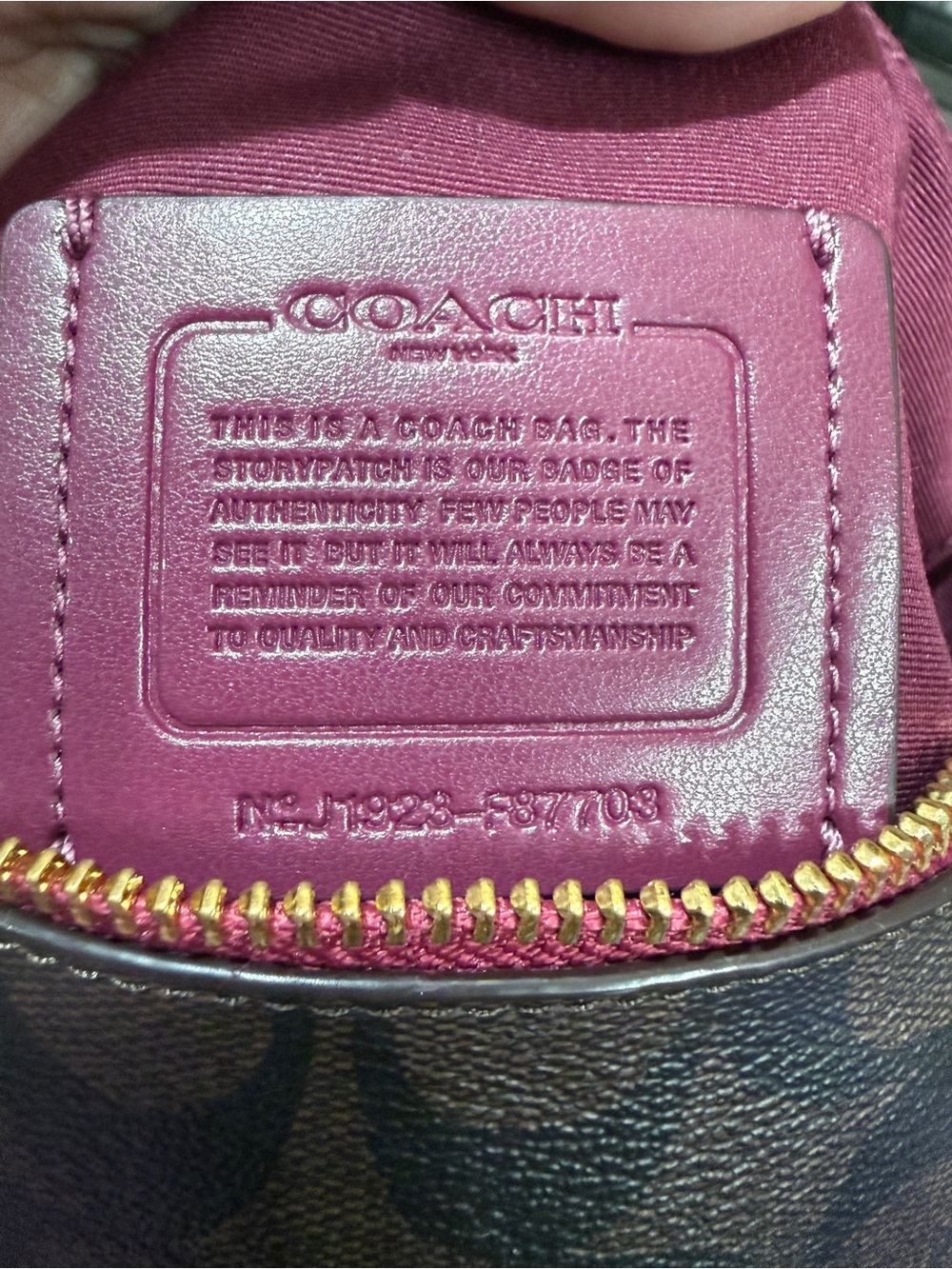 Coach Mia Shoulder Crossbody Bag - Brown/Metallic Berry - Picture 7 of 8